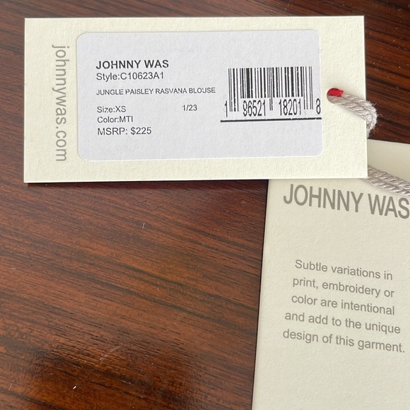 NWT JOHNNY WAS JUNGLE PAISLEY RASVANA BLOUSE - Picture 7 of 11